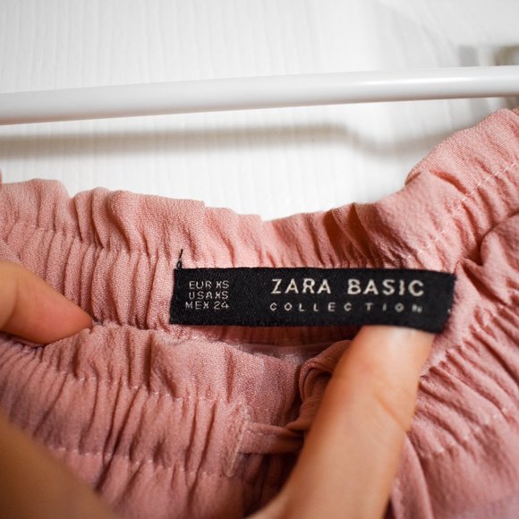 Zara Pink Drawstring Trousers Size XS - Picture 3 of 5